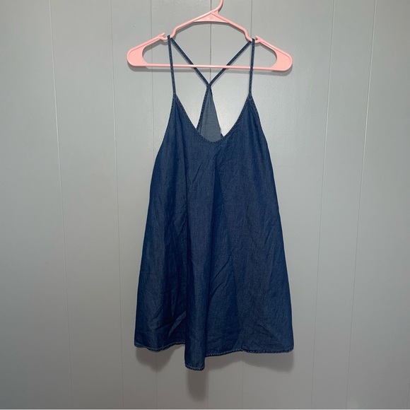 Rolla’s Chambray Denim Shift Dress in Washed Blue Small - Picture 2 of 7